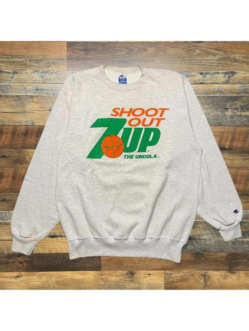 Vintage Champion Shoot Out 7up The Uncola Sweatshirt Crewneck Size XL.
